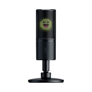 Microfono USB Razer SEIREN EMOTE con Pantalla de Emoticonos 8bit, Color Negro, Condensador Hipercardioide
