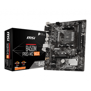 Placa Madre MSI B450M Pro-M2 Max, AMD AM4 Ryzen, VGA, HDMI, DVI-D, 1xTurbo M.2, Micro-ATX
